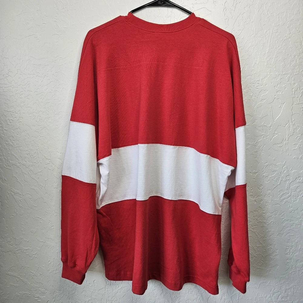 Spirit Jersey Sz Large Oversized Sweatshirt Striped Pullover Crew Neck Tee NWOT - Picture 4 of 10